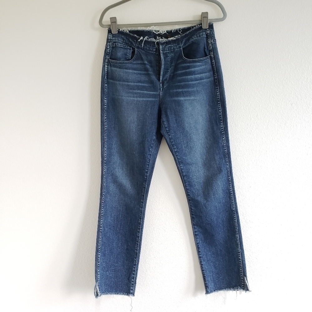 3x1 NYC Jeans Womens 28 Straight Straight Slim Fit Raw top and Raw Hem Rare